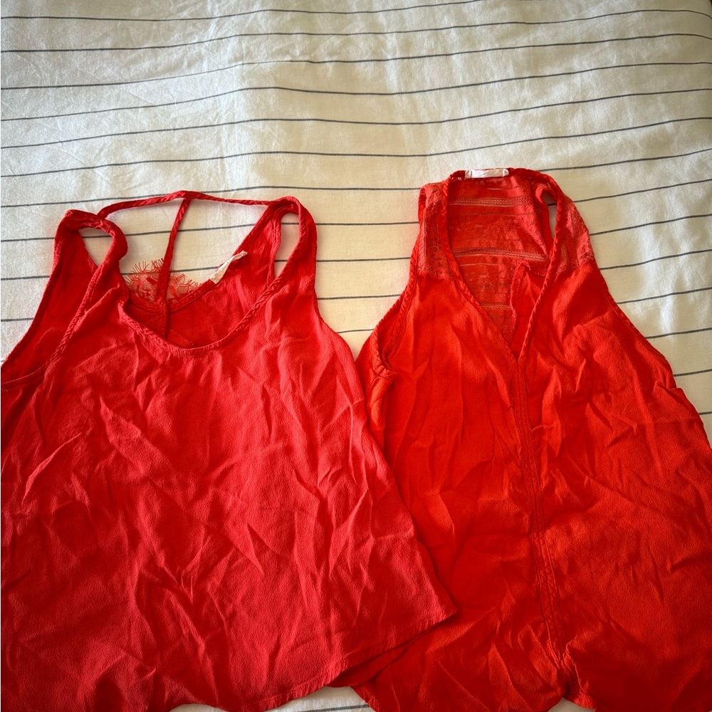 Tank tops with lace in back